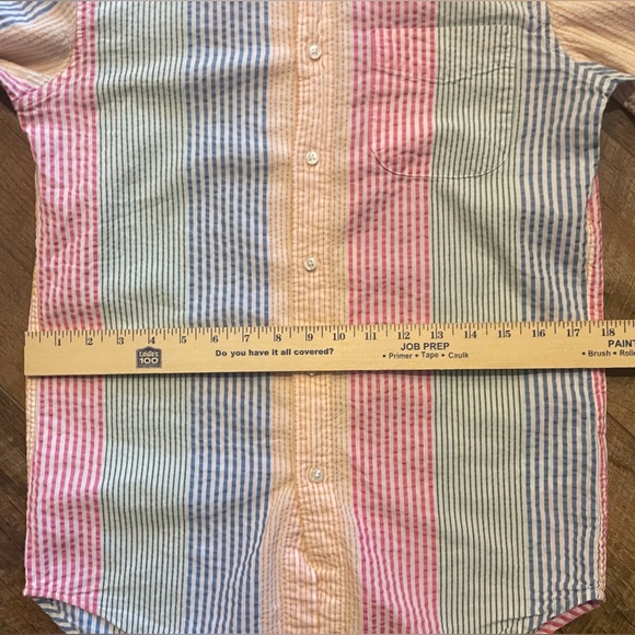 J.Crew Multicolor Striped Seersucker Button Down Shirt | Women’s Small - Picture 8 of 10